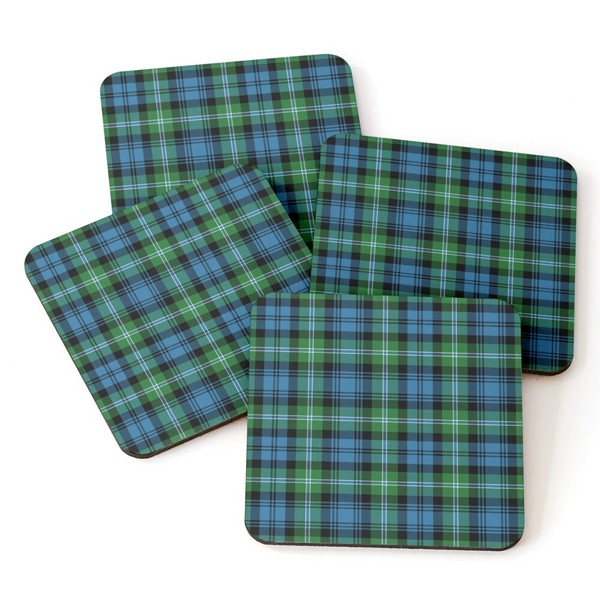 Lyon tartan beverage coasters