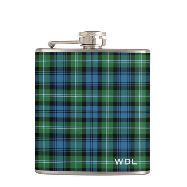 Lyon tartan hip flask