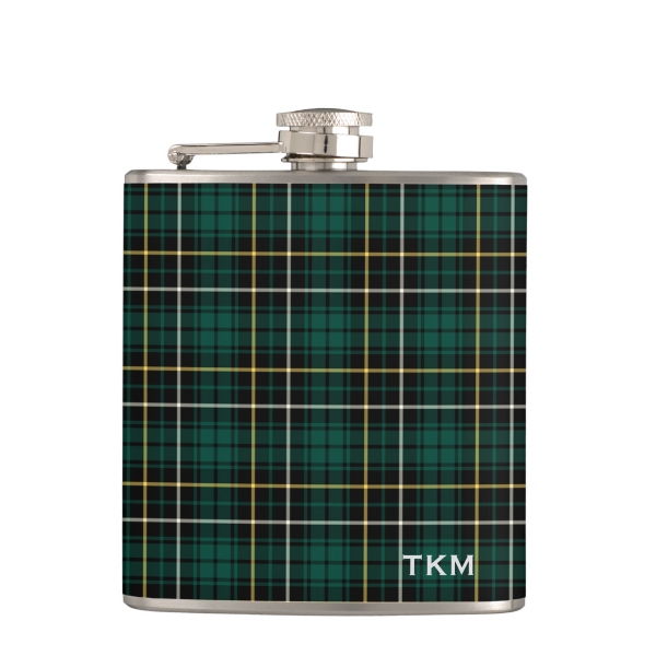 MacAlpine tartan hip flask