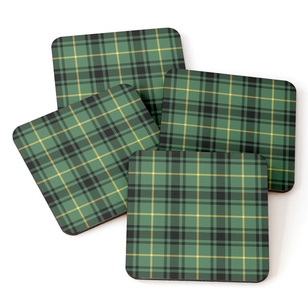 MacArthur tartan beverage coasters