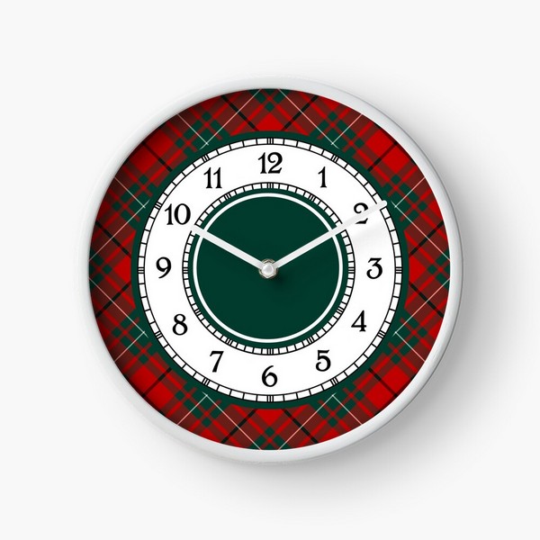 MacAulay tartan wall clock