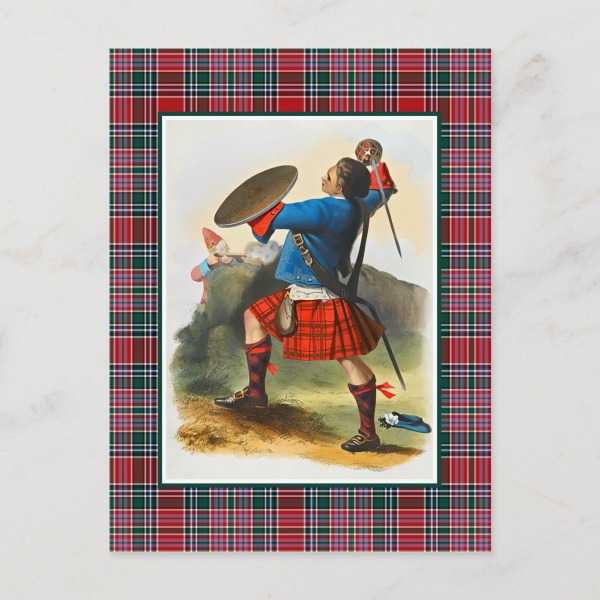 MacBean tartan postcard