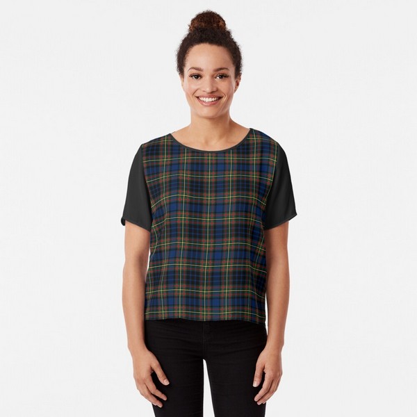 MacClellan tartan chiffon top