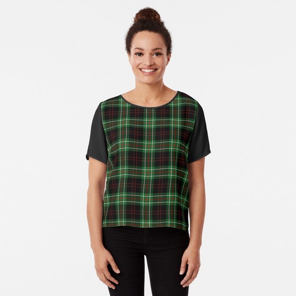 MacDiarmid tartan chiffon top