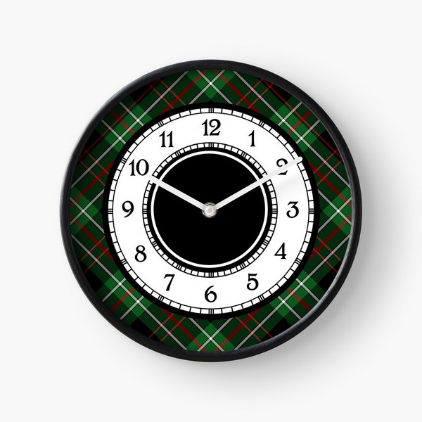 MacDiarmid tartan wall clock