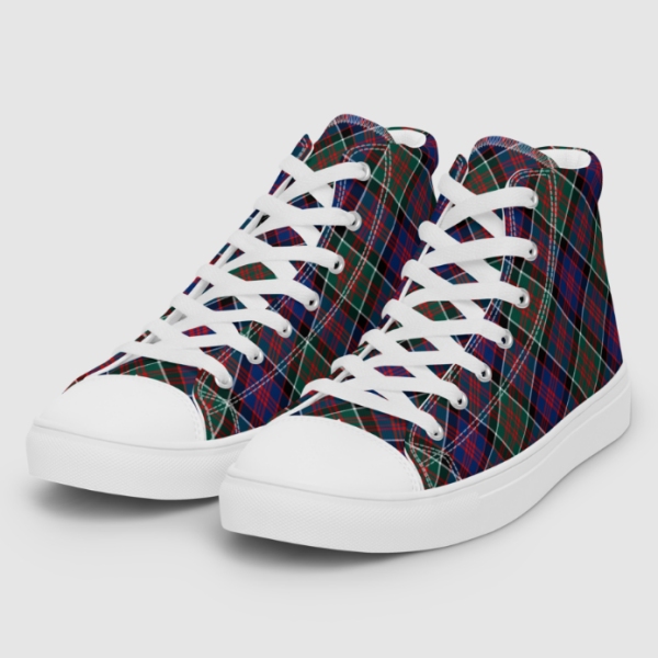 MacDonald of Clanranald tartan men's white hightop shoes