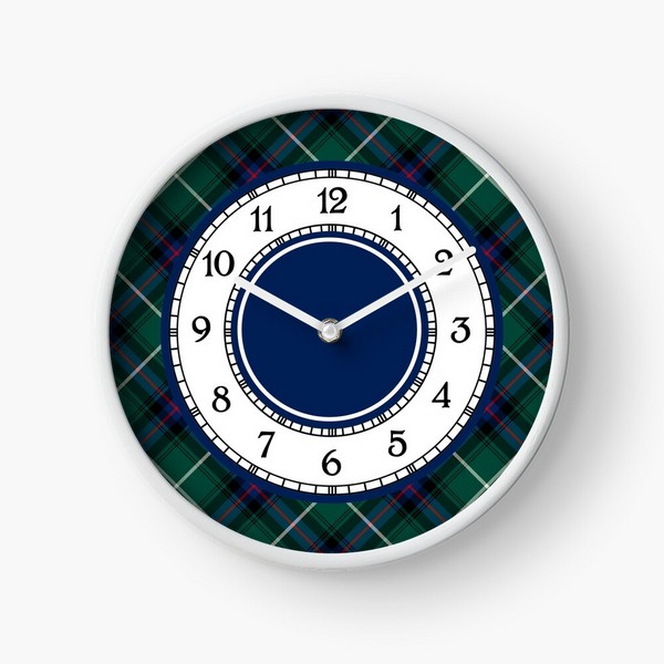 MacDonald tartan wall clock