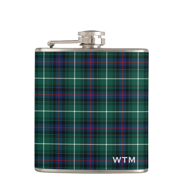 MacDonald tartan hip flask