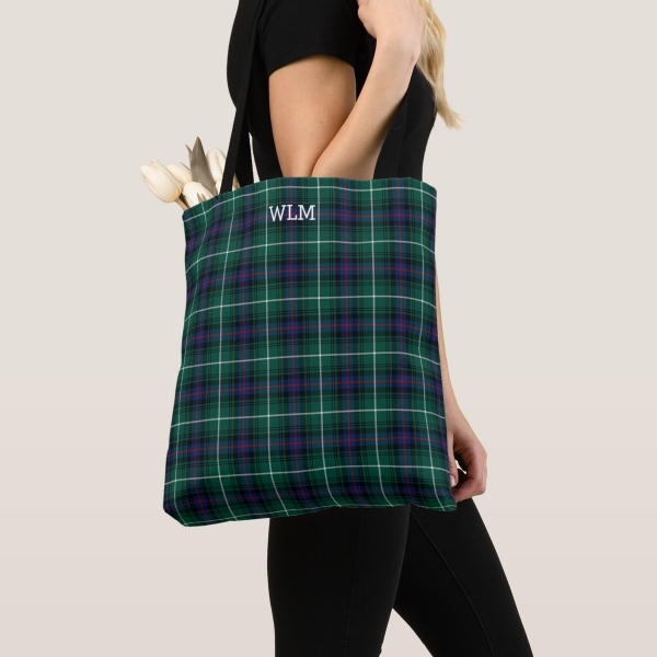 MacDonald tartan monogram tote bag