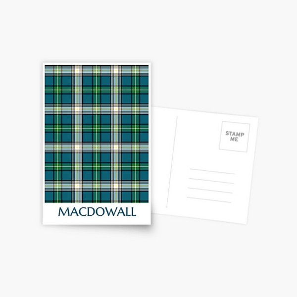 MacDowall tartan postcard