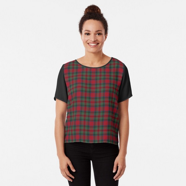 MacDuff tartan chiffon top