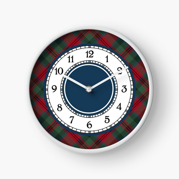 MacDuff tartan wall clock