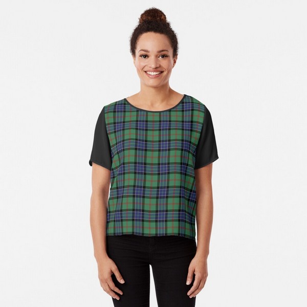 MacFadzean tartan chiffon top