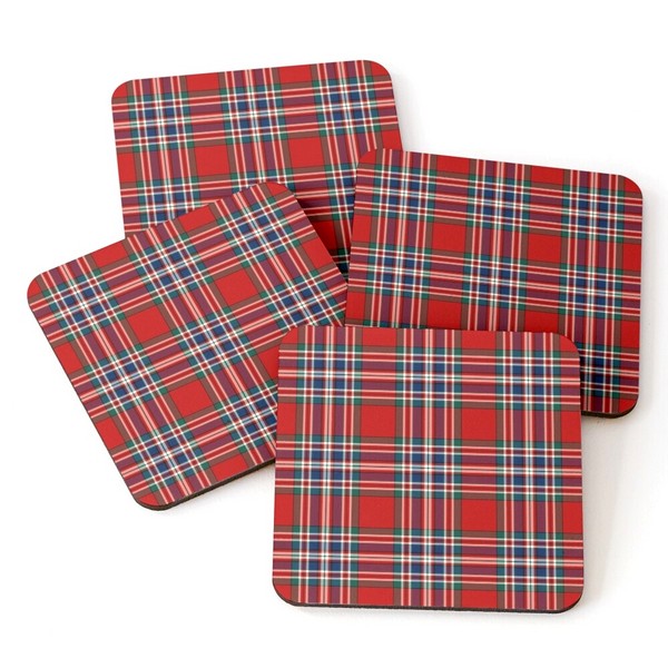 MacFarlane tartan beverage coasters