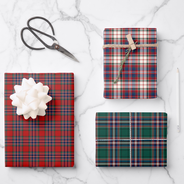 MacFarlane tartan variety wrapping paper