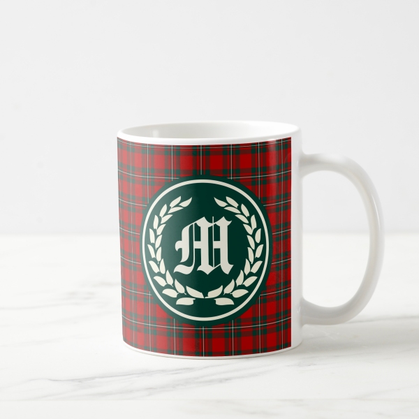 Clan MacGregor tartan monogrammed coffee mug from Plaidwerx.com