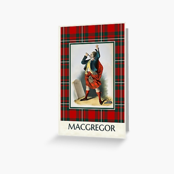 MacGregor vintage portrait with tartan greeting card