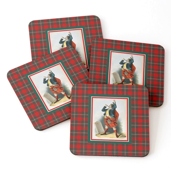 MacGregor vintage portrait with tartan beverage coasters