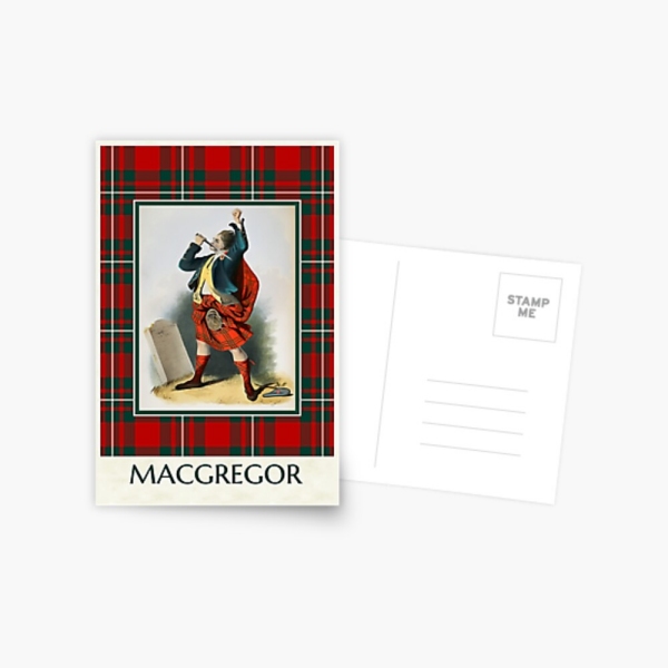 MacGregor vintage portrait with tartan postcard