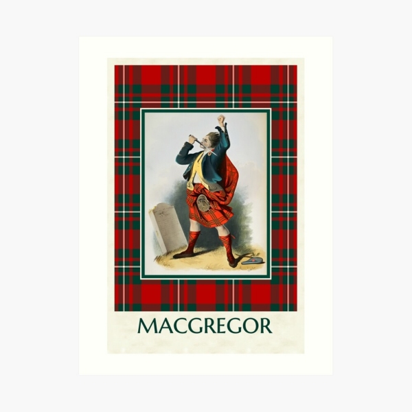 MacGregor vintage portrait with tartan art print