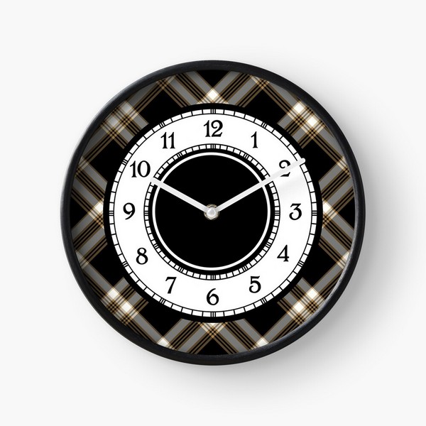 MacGuinness tartan wall clock