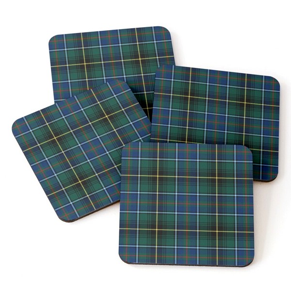 MacInnes tartan beverage coasters