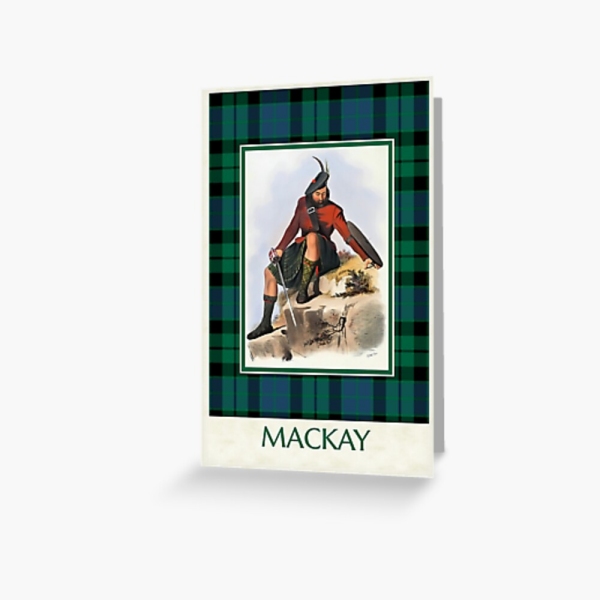MacKay vintage portrait with tartan greeting card