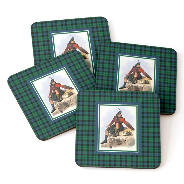 MacKay vintage portrait with tartan beverage coasters