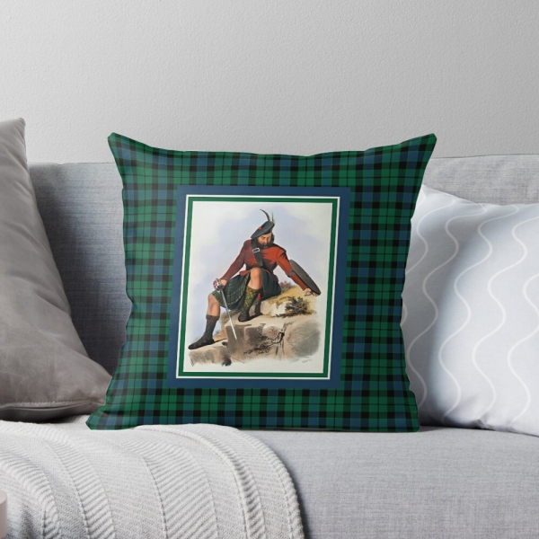 MacKay vintage portrai with tartan throw pillow