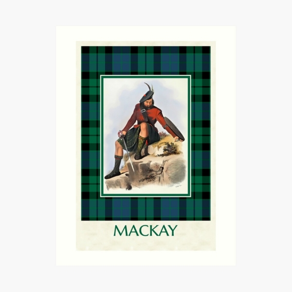 MacKay vintage portrait with tartan art print