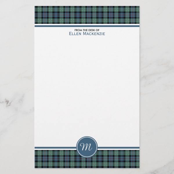 Stationery with Mackenzie Ancient tartan border