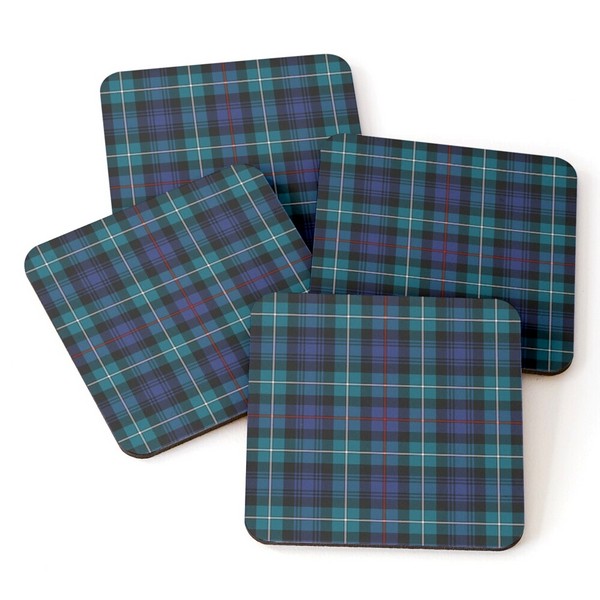 Mackenzie Modern tartan beverage coasters