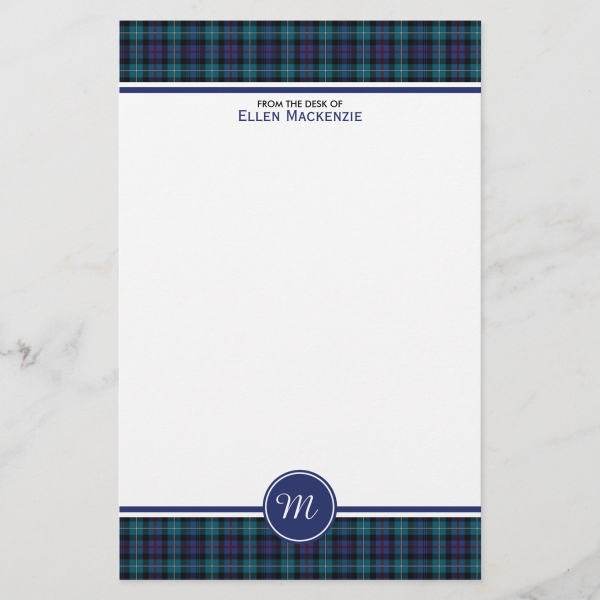 Stationery with Mackenzie Modern tartan border