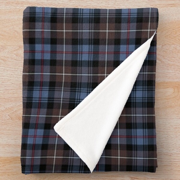 Mackenzie Weathered tartan fleece throw blanket