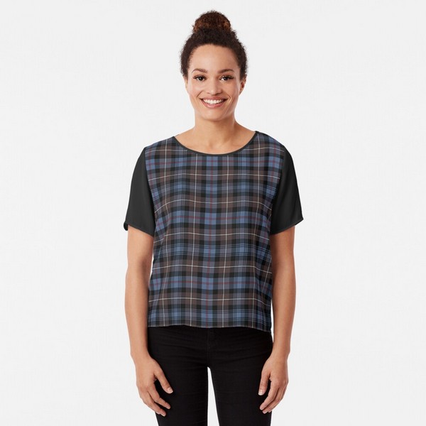 Mackenzie Weathered tartan chiffon top