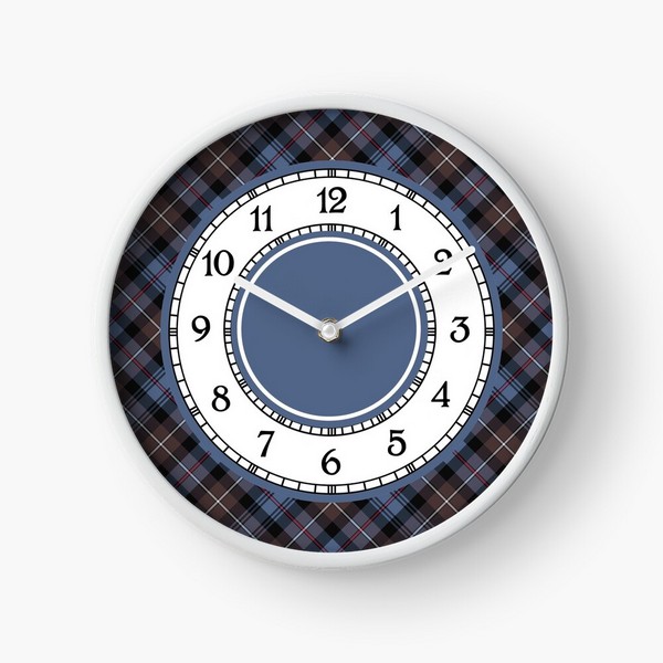 Mackenzie Weathered tartan wall clock