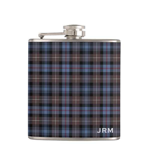 Mackenzie Weathered tartan hip flask