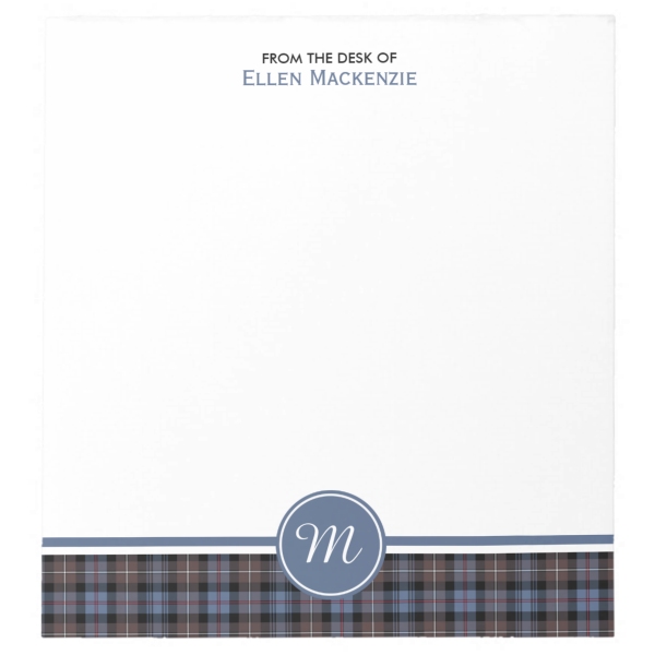 Note pad with Mackenzie Weathered tartan border