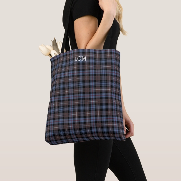 Mackenzie Weathered tartan monogram tote bag