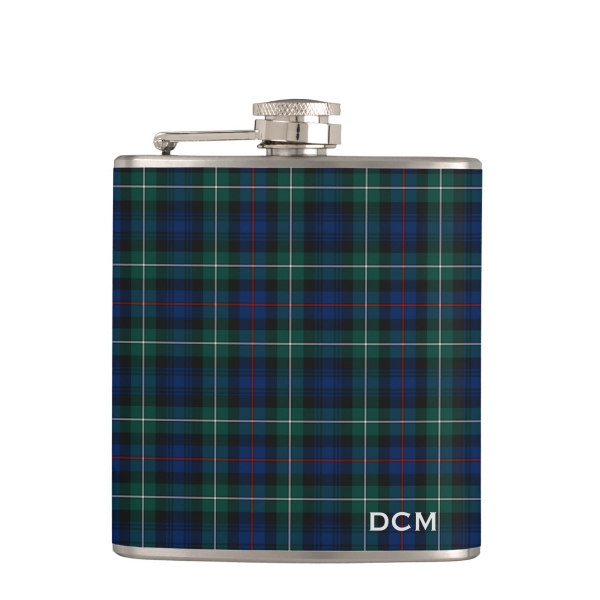 Mackenzie tartan hip flask