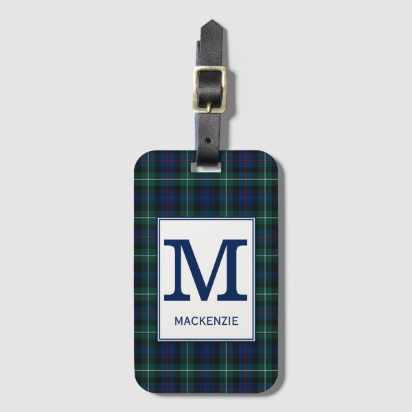 Mackenzie tartan luggage tag