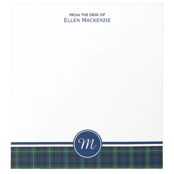 Clan Mackenzie Tartan Note Pad