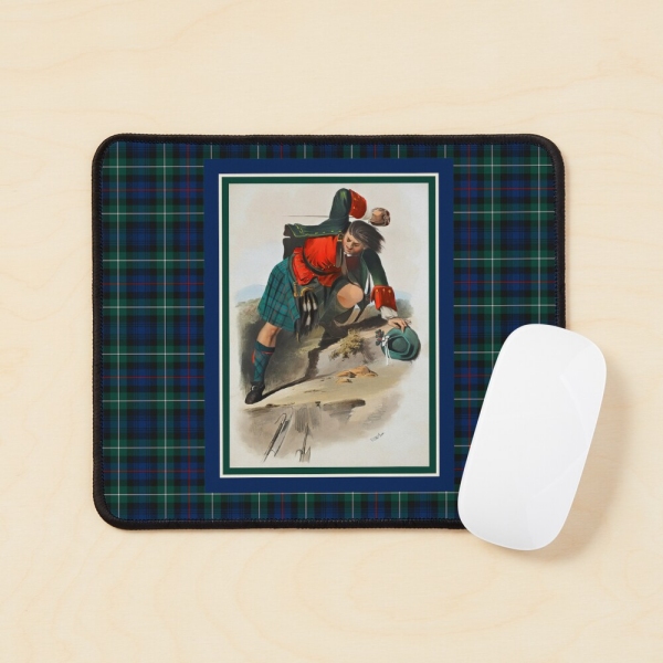 Mackenzie vintage portrait with tartan mouse pad