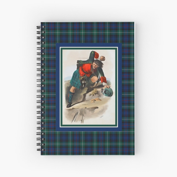 Mackenzie vintage portrait with tartan spiral notebook