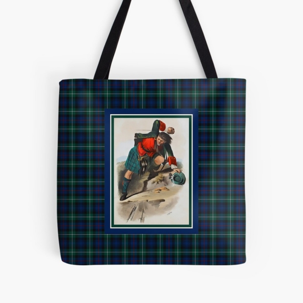 Mackenzie vintage portrait tartan tote bag