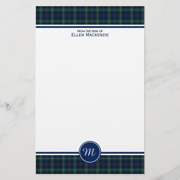 Stationery with Mackenzie tartan border