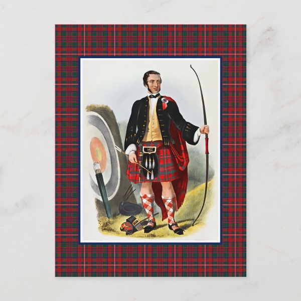 MacKinnon tartan postcard