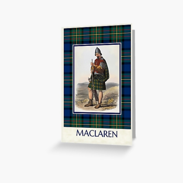 MacLaren vintage portrait with tartan greeting card