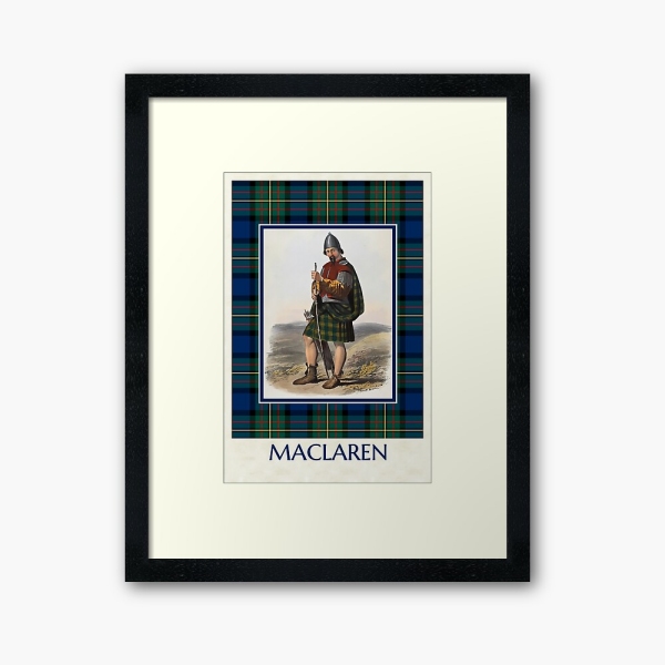 MacLaren vintage portrait with tartan framed print