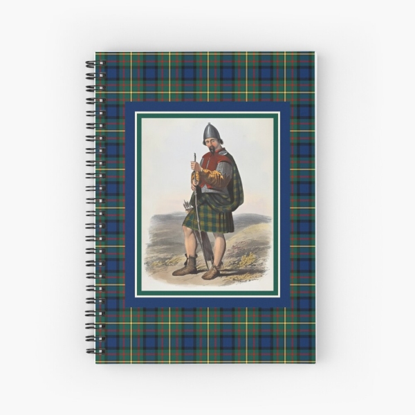 MacLaren vintage portrait with tartan spiral notebook